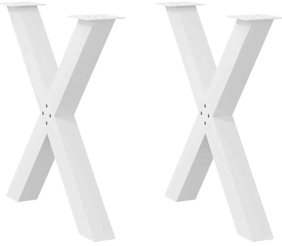 Pés para mesa de jantar em formato de X, 2 peças, branco, 70x(72-73) c