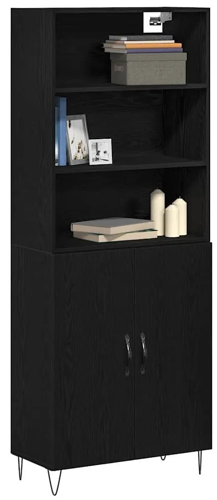 Buffet Carvalho Preto 69.5x34x180 cm Madeira Engenharia