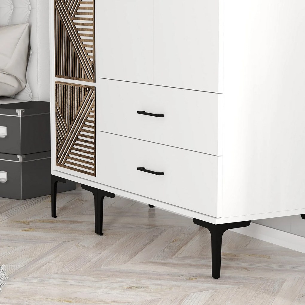 Roupeiro Kumsal PT – Branco – 120x47,5x201,4 cm