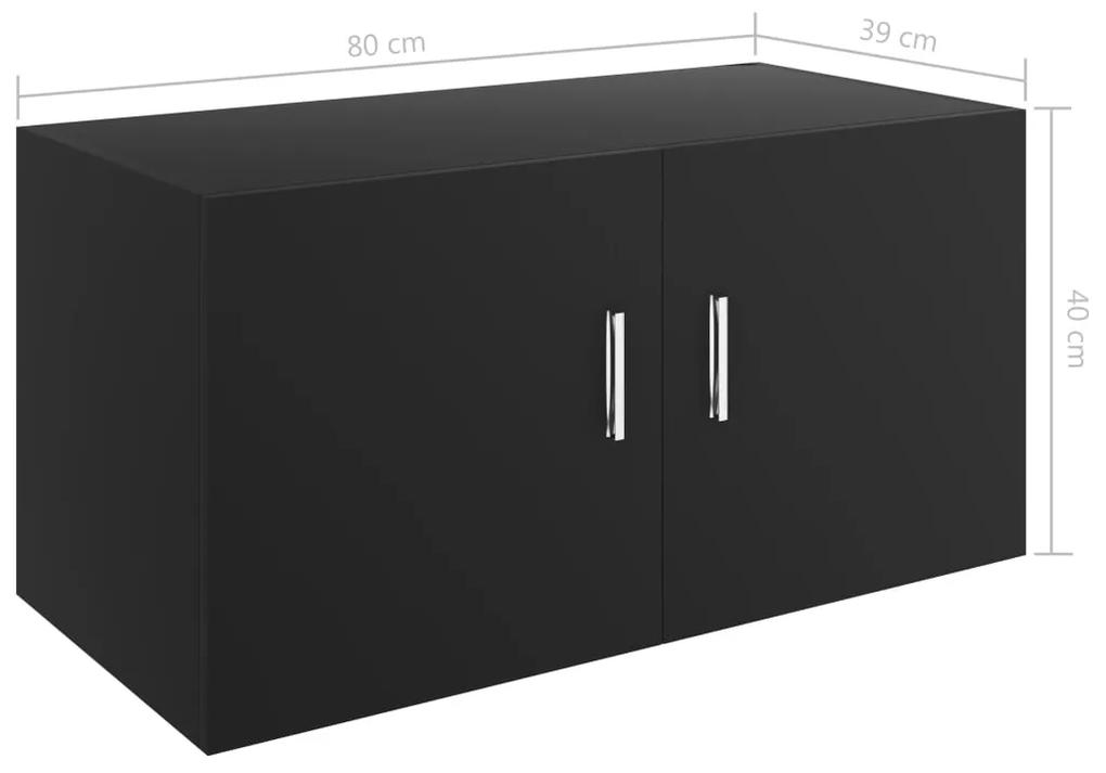Armário de parede 80x39x40 cm contraplacado preto
