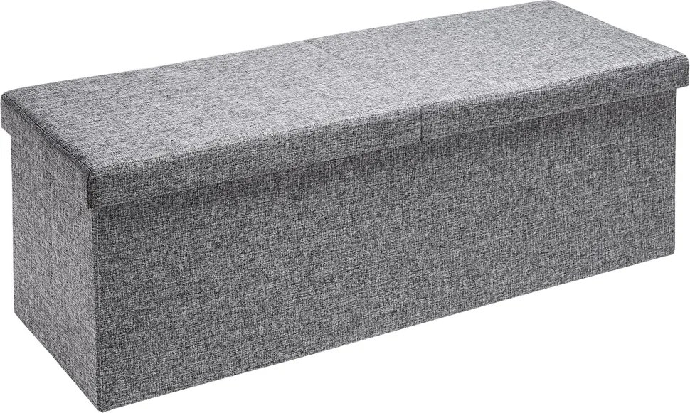 Banco com espaço de arrumação 115 x 38 x 38 cm Cinzento