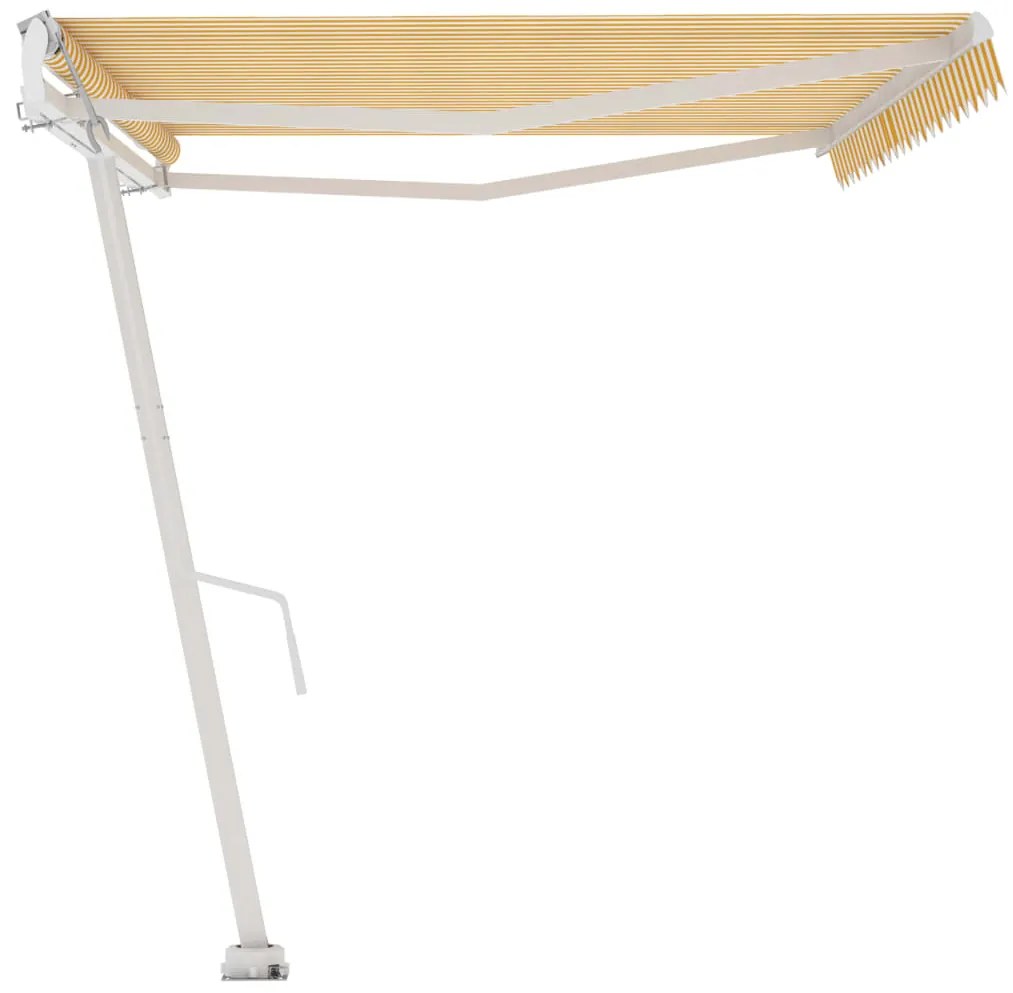 Toldo automático independente 500x300 cm amarelo e branco