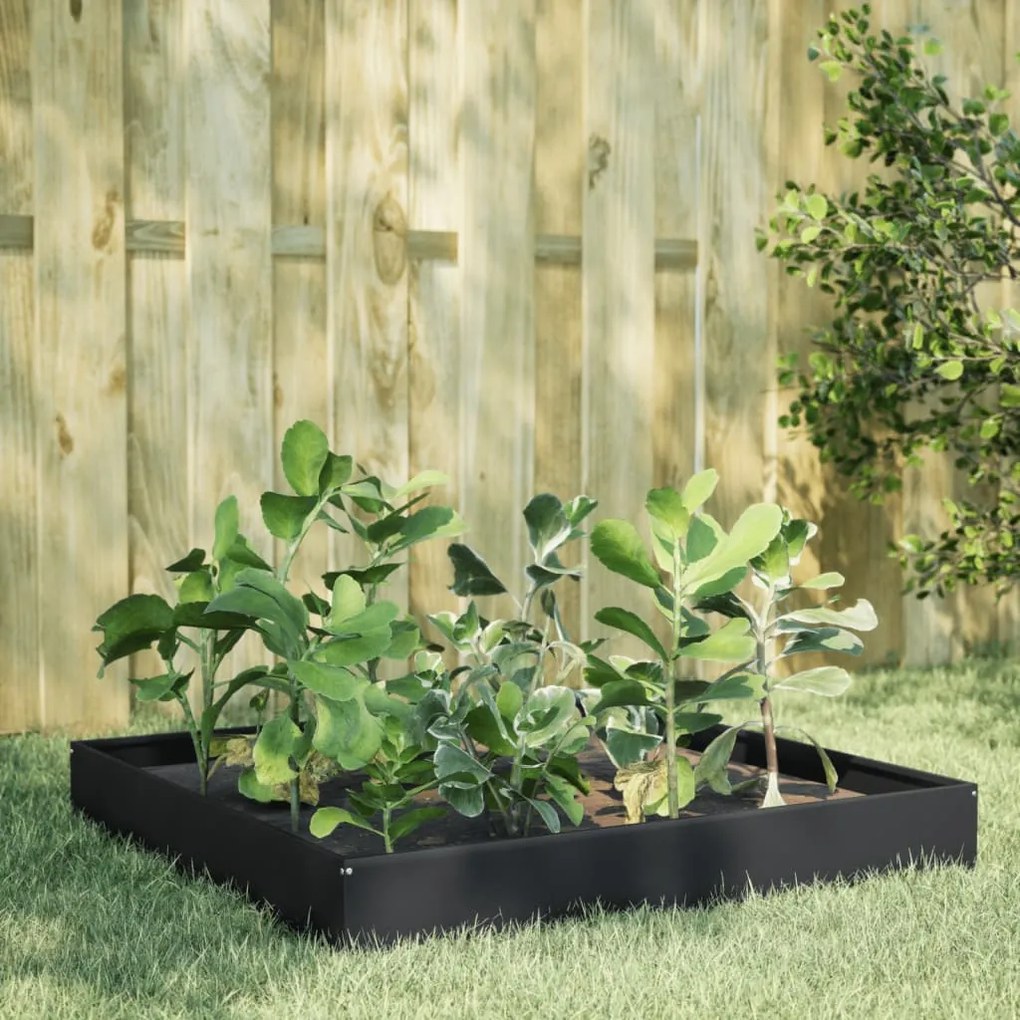 Canteiro elevado de jardim 100x100x26 cm aço preto