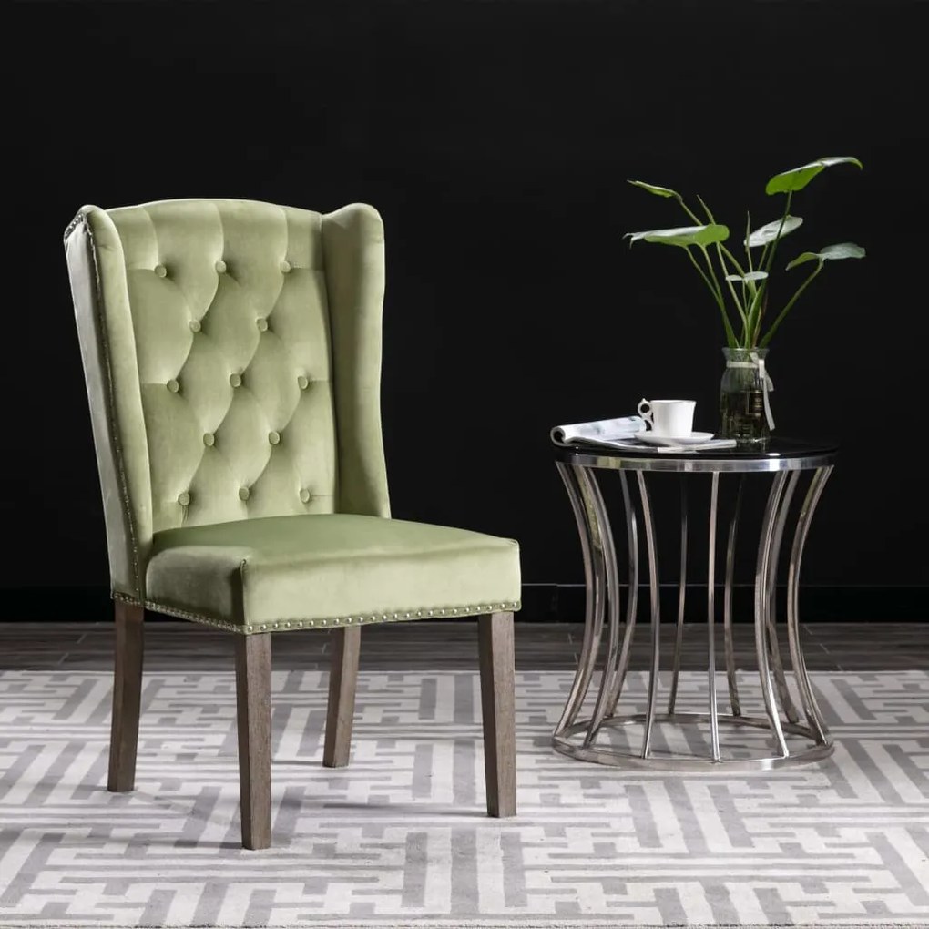 vidaXL Cadeira de jantar veludo verde-claro