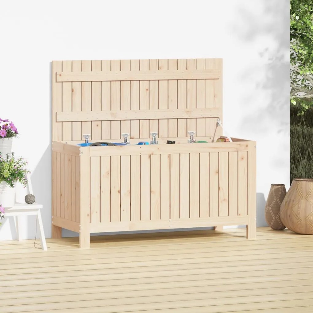 823836 vidaXL Caixa de arrumação jardim 115x49x60 cm pinho maciço