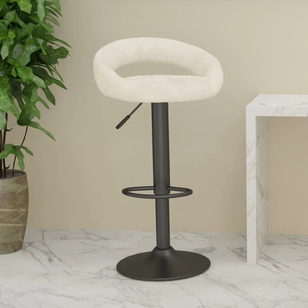 vidaXL Banco de bar veludo cor creme