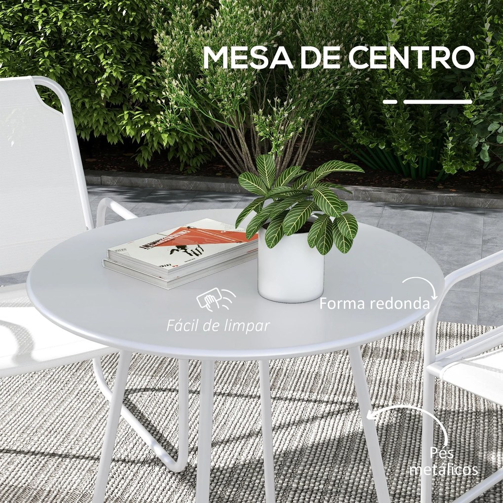 Conjunto de Móveis de Jardim Conjunto de 1 Mesa Redonda e 2 Cadeiras d