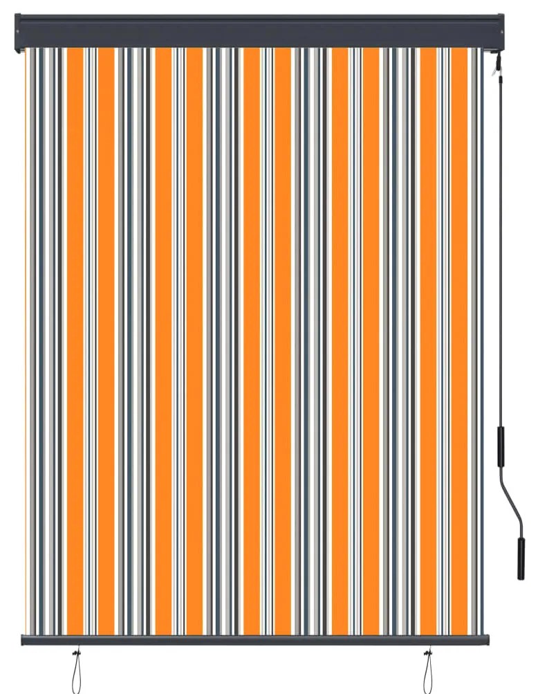 Estore de rolo para exterior 120x250 cm amarelo e azul