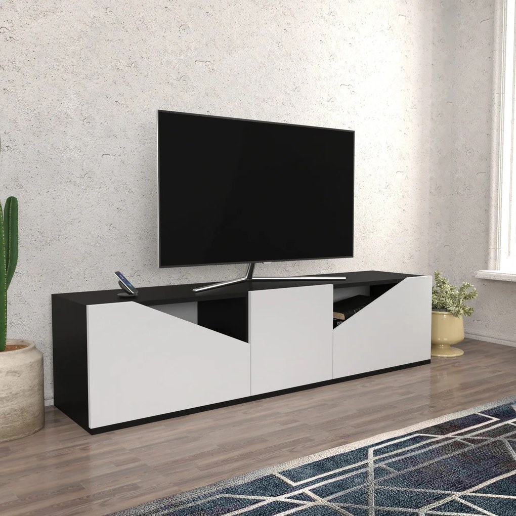 Móvel TV Carson – Antracite e Branco – 160x35,3x40 cm