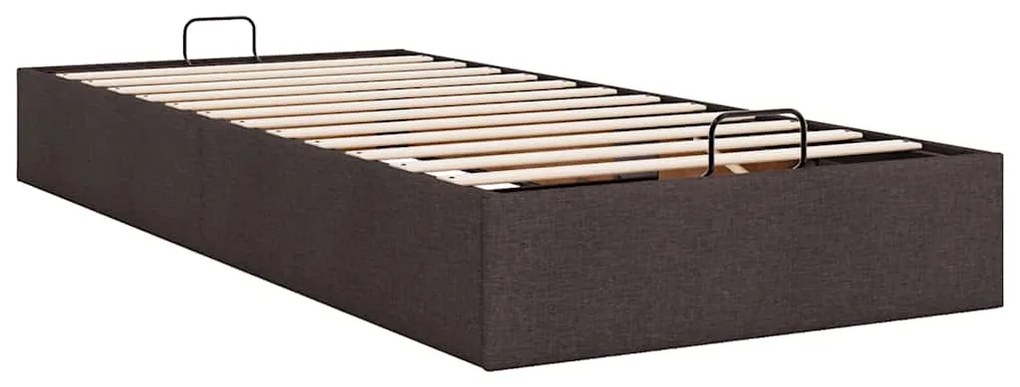 Estrutura de cama otomana sem colchão 90x190 cm castanho escuro