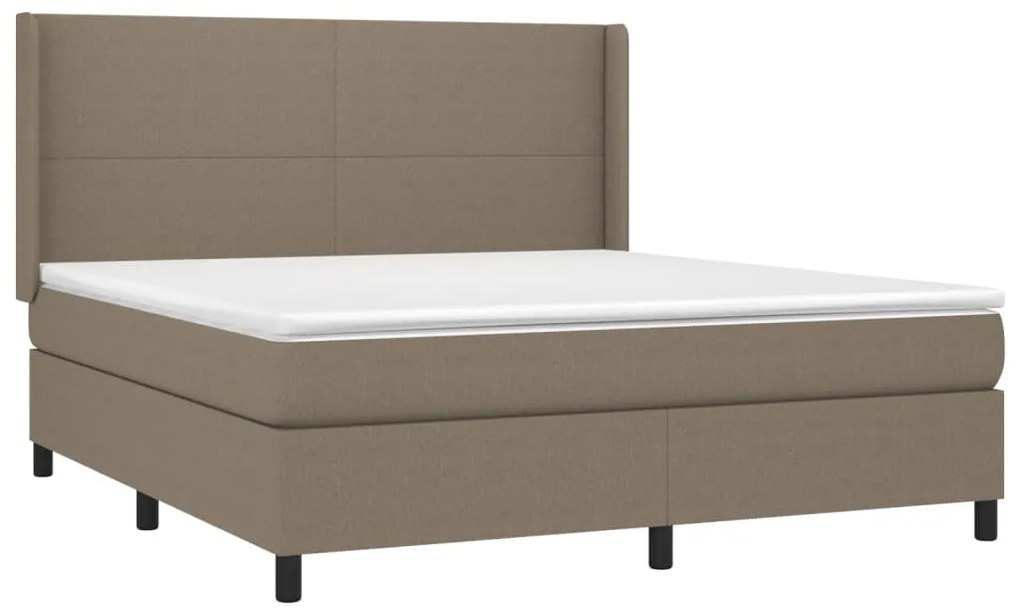 Cama com molas/colchão 180x200 cm tecido castanho-acinzentado