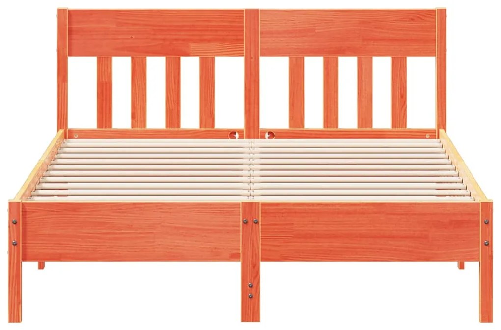 Cama sem colchão 120x190 cm madeira pinho maciça castanho-mel