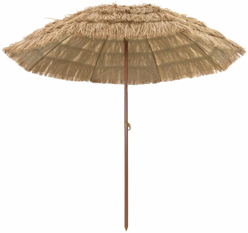 vidaXL Parasol de Praia Natural 255 x 255 x 255 cm Poliéster e Aço