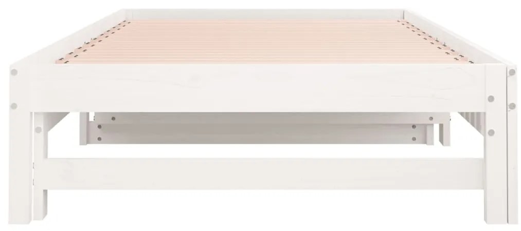 Estrutura sofá-cama de puxar 2x(90x190) cm pinho maciço branco