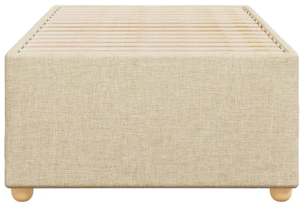 Estrutura de cama sem colchão 90x190 cm tecido creme
