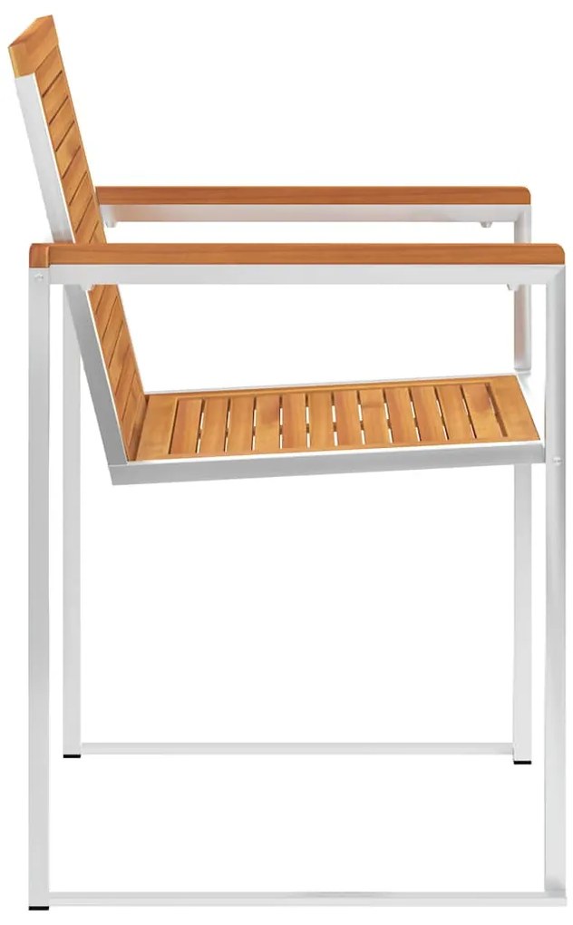 Cadeiras de jardim com almofadões 2 pcs acácia maciça e aço