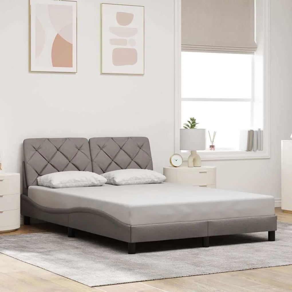 vidaXL Estrutura cama sem colchão 120x200 cm tecido cinza-acastanhado