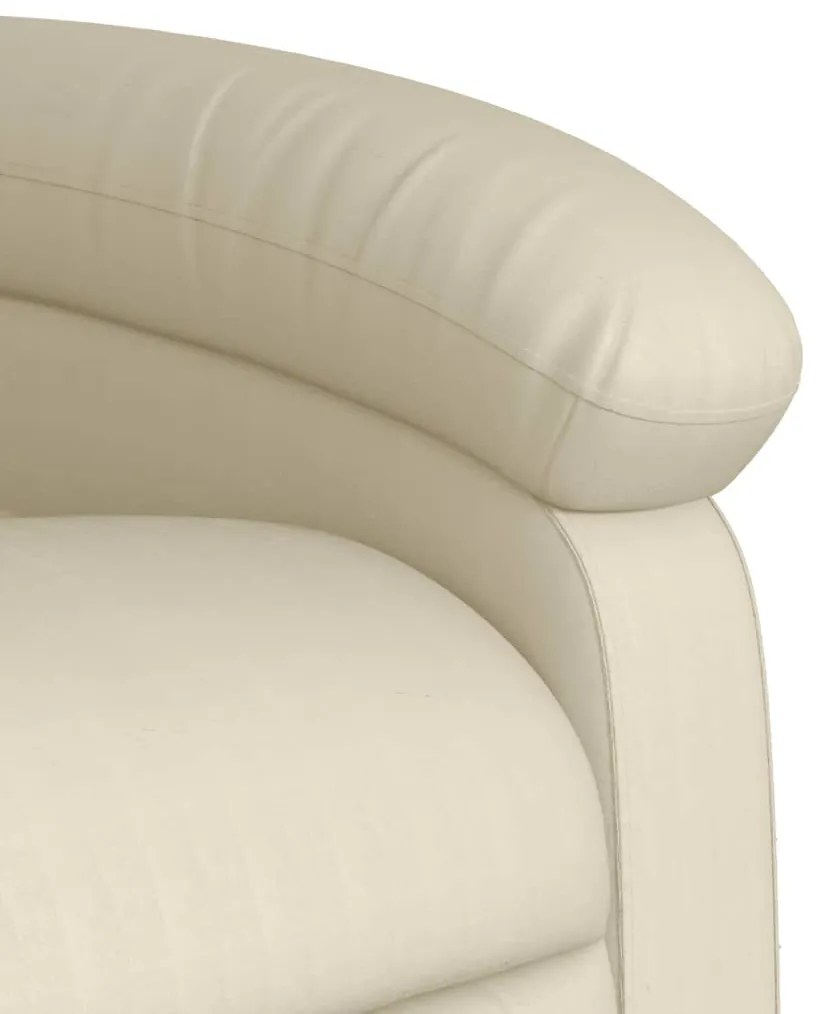 Poltrona de massagens reclinável couro artificial cor creme