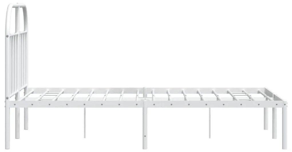 Estrutura de cama com cabeceira 120x200 cm metal branco