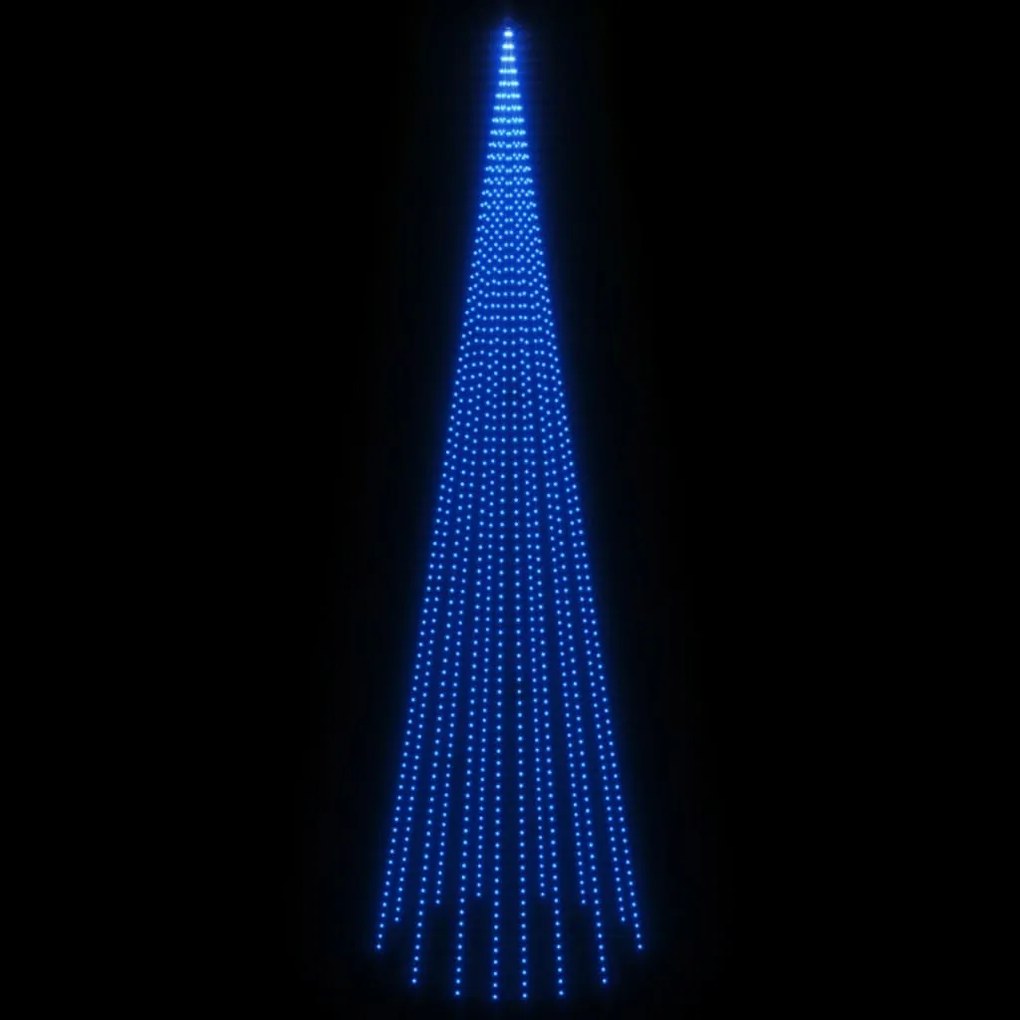 Árvore de Natal mastro de bandeira 1134 LEDs 800 cm azul