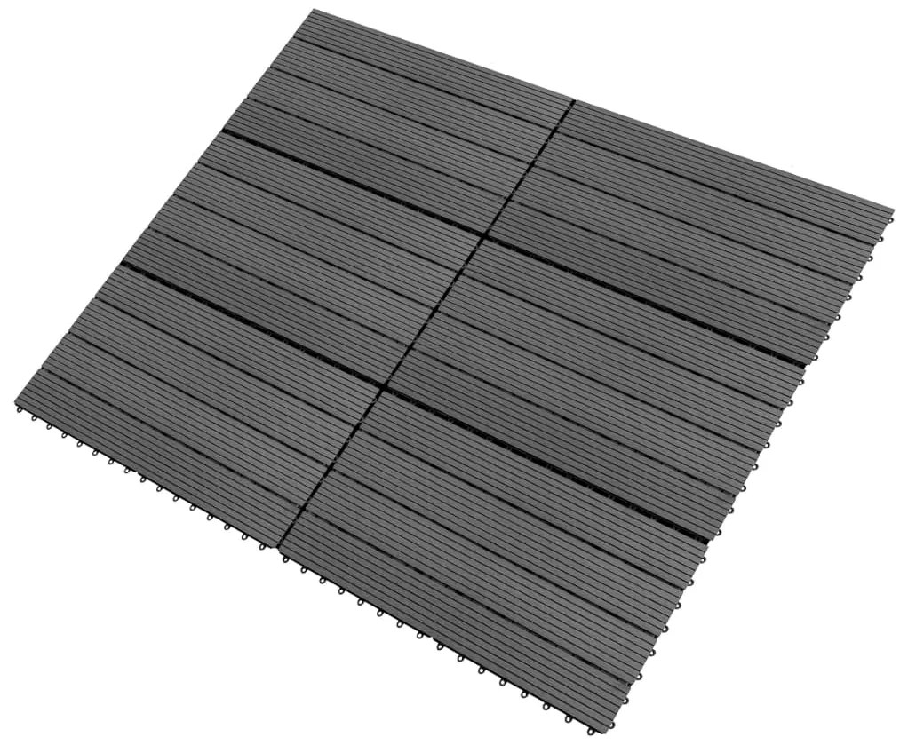 Ladrilhos 60x30 cm 6 pcs 1m² WPC cinzento