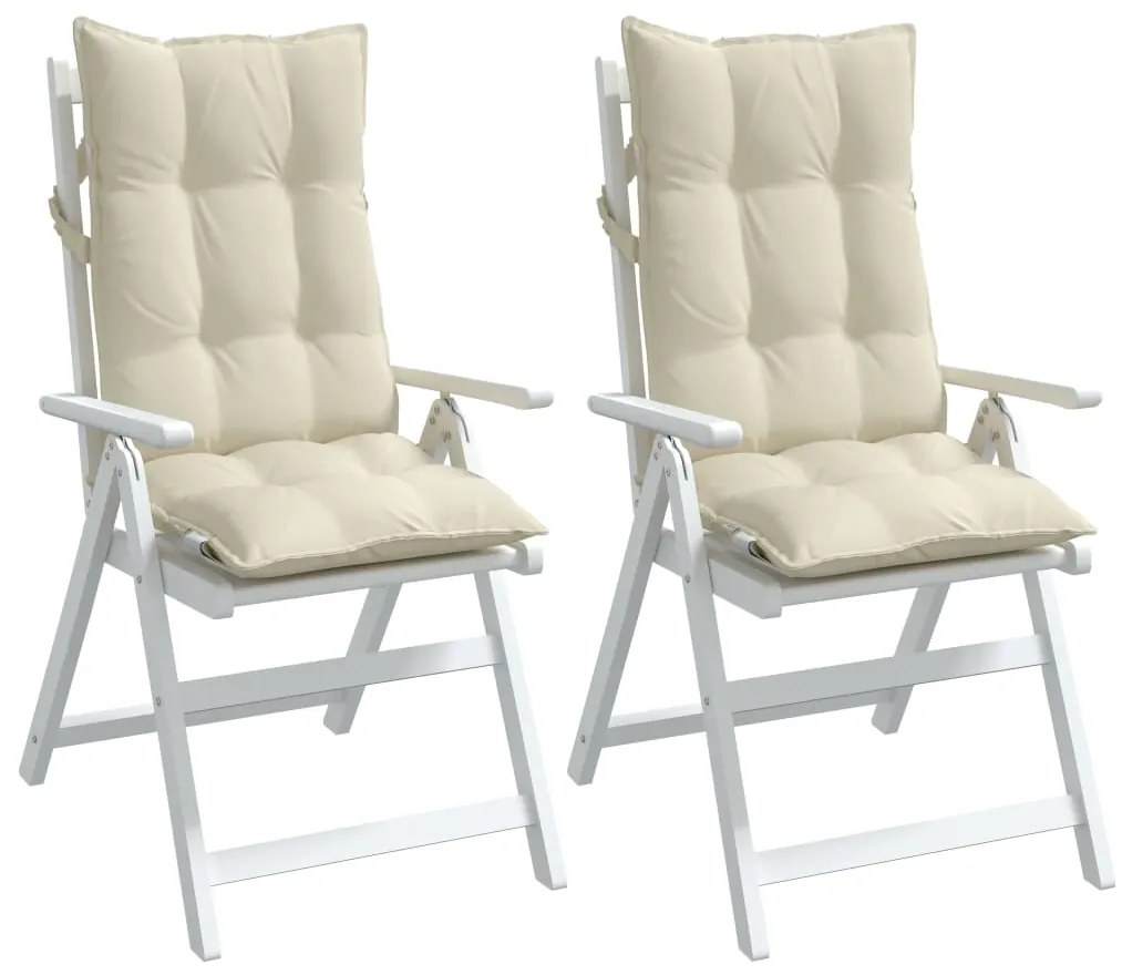 Almofadões p/ cadeira encosto alto 2pcs tecido oxford cor creme