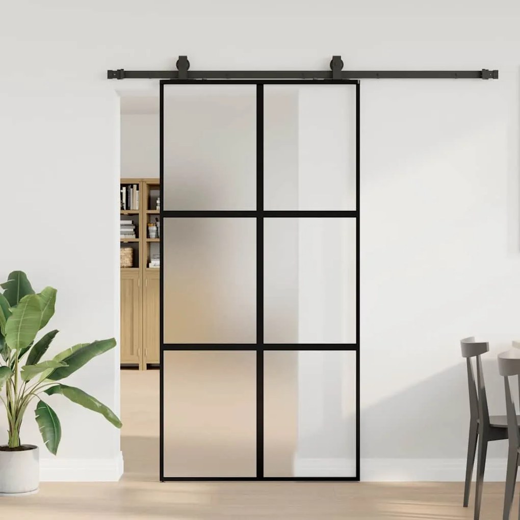 vidaXL Porta deslizante c/ conj. ferragens 102,5x205cm vidro temperado