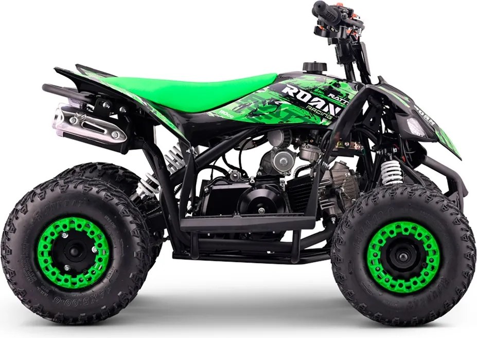 Mini moto 4 gasolina para crianças de gasolina 110cc Roan Ratte R6 R-N-1,C/ marcha-atrás e limitador velocidade Verde