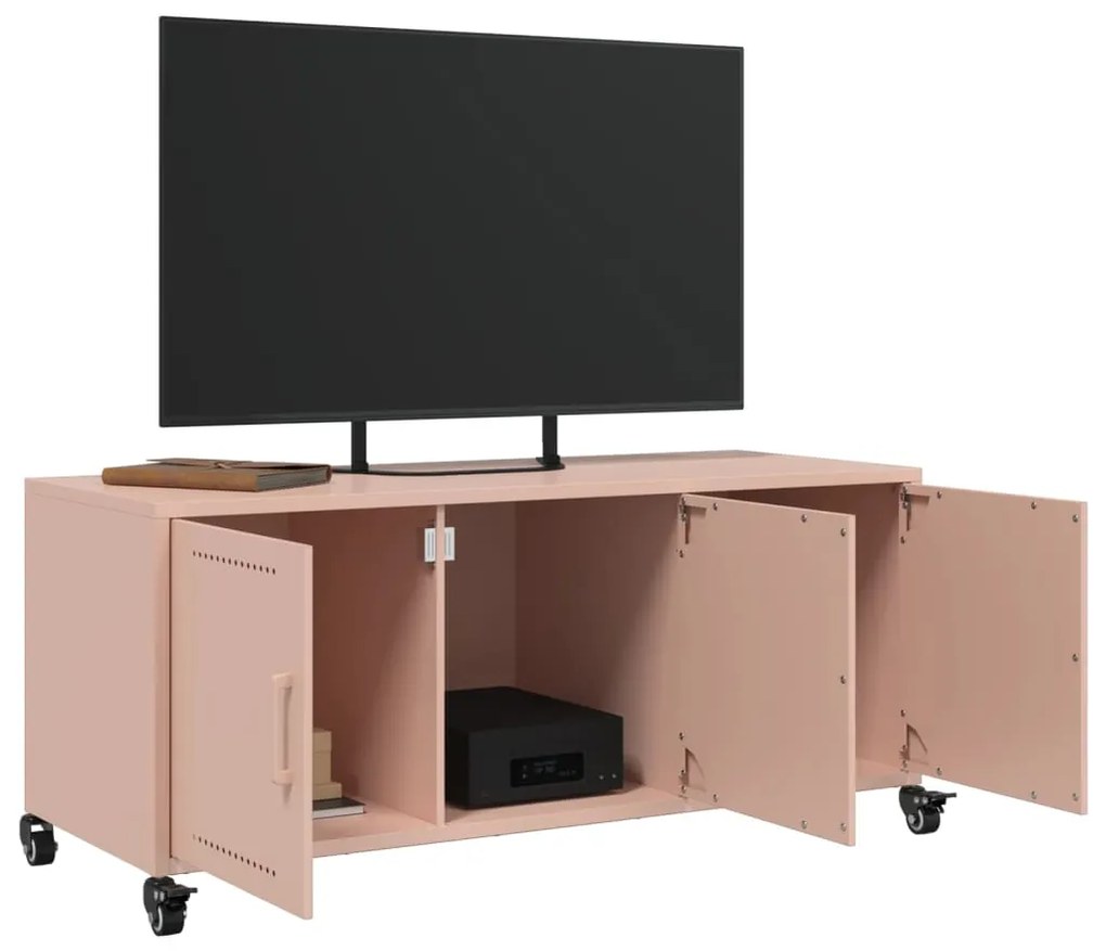 Móvel de TV 100,5x39x43,5 cm aço rosa