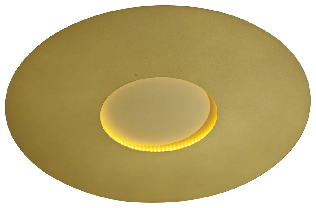 Plafond moderno dourado 60cm incl. LED regulável em 3 níveis - Morning Moderno