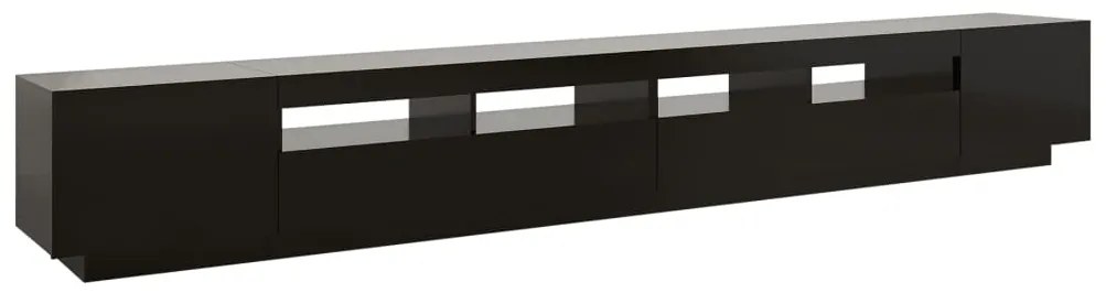 Móvel de TV com luzes LED 300x35x40 cm preto