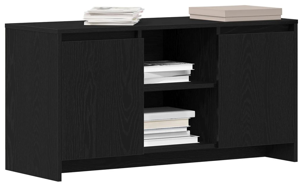 Armário de TV vidaXL Carvalho Preto 102x37,5x52,5 cm de Madeira de Eng