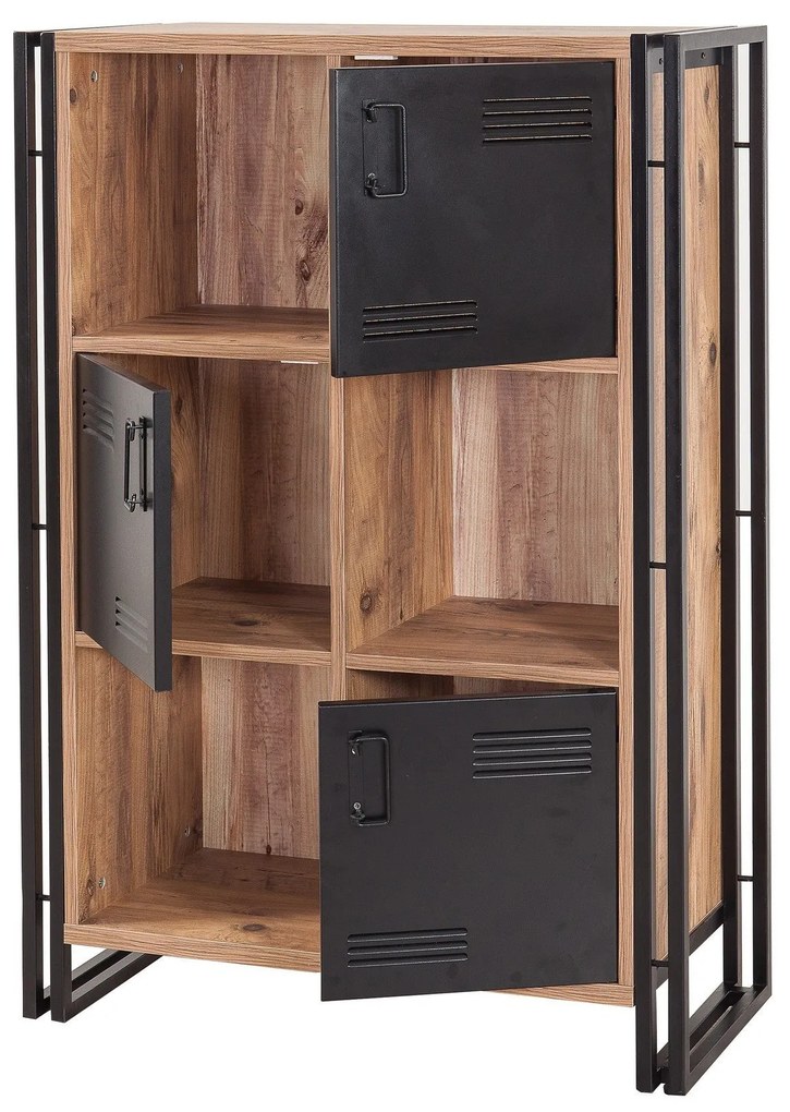 Estante Cosmo – Pinho Atlântico Preto – 89x127x35 cm
