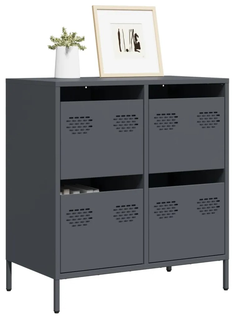 vidaXL Aparador 68x39x73,5 cm aço laminado a frio antracite