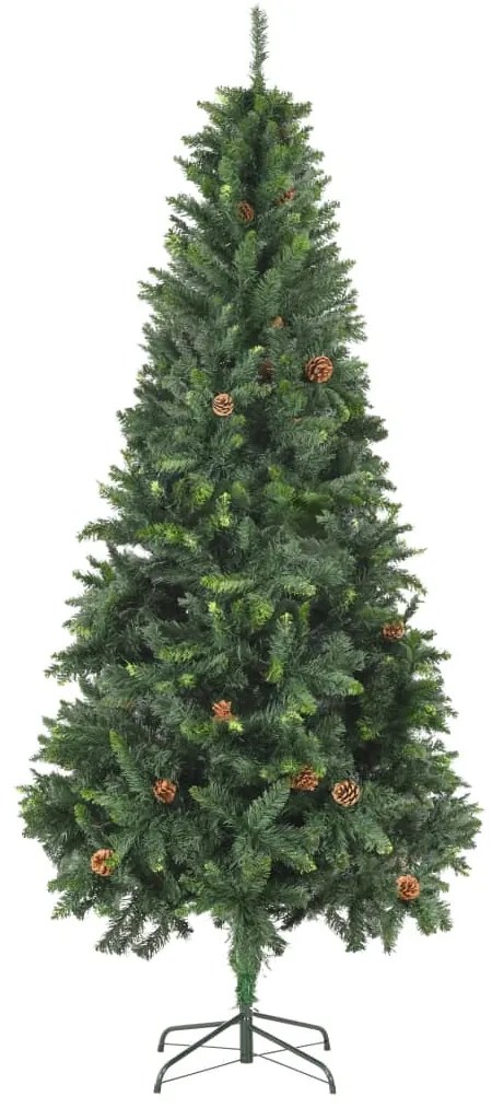 Árvore de Natal artificial com pinhas 210 cm verde