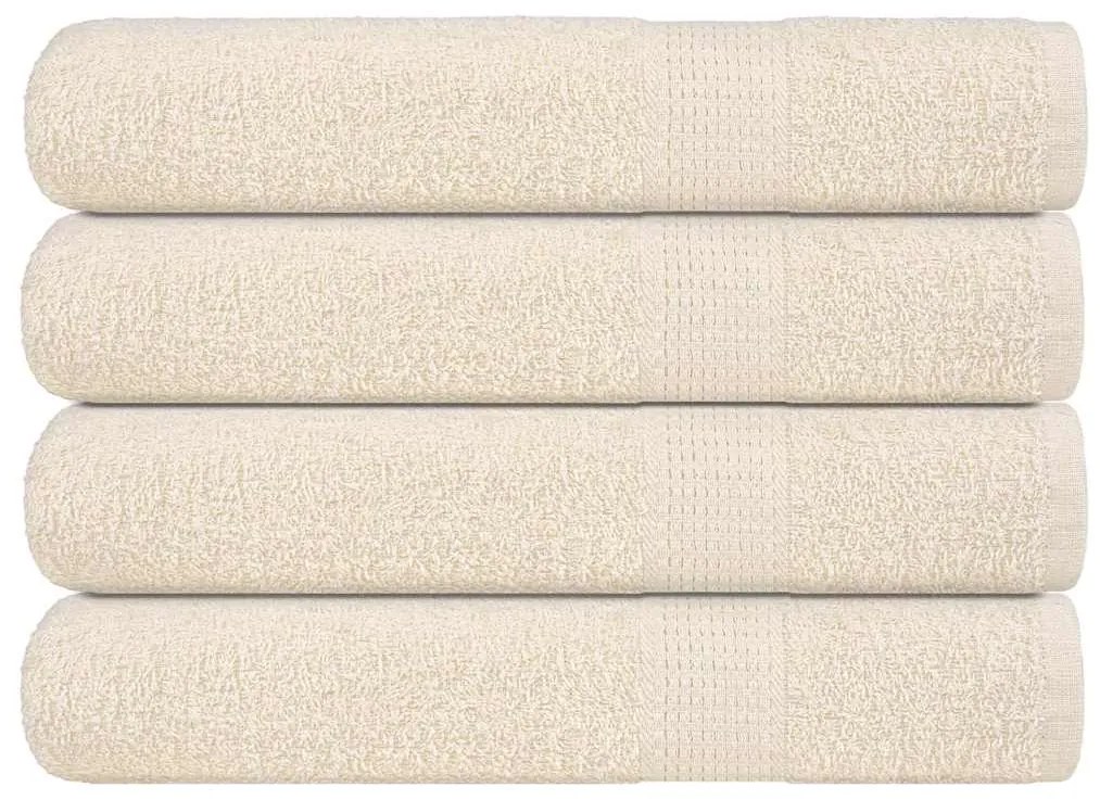 vidaXL Toalhas de sauna 4 pcs 80x200 cm 360 gsm 100% algodão creme