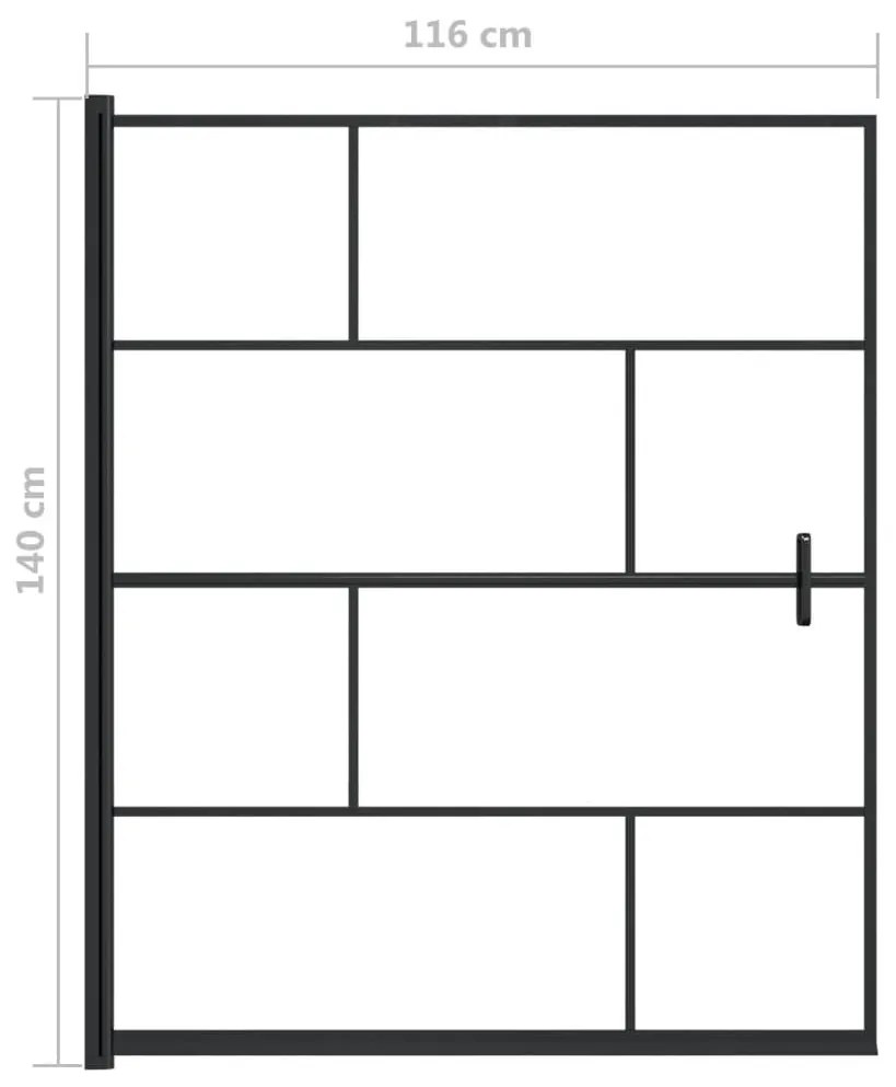 Divisória de chuveiro ESG 116x140 cm preto