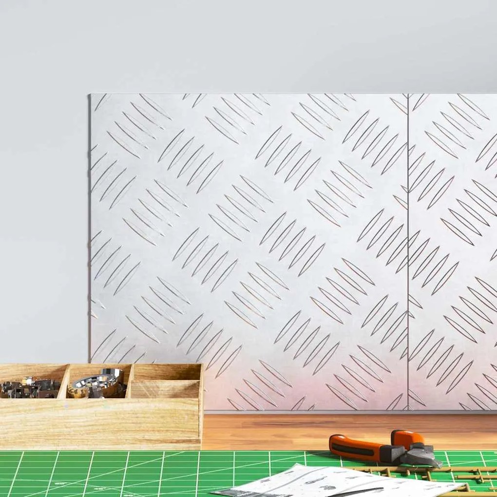 vidaXL Degrau Quadrado 2 pcs Prateado 30 x 30 cm Alumínio