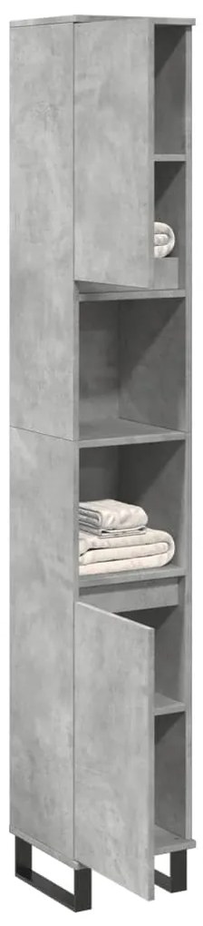 vidaXL Armário WC 30x30x190 cm derivados de madeira cinzento cimento