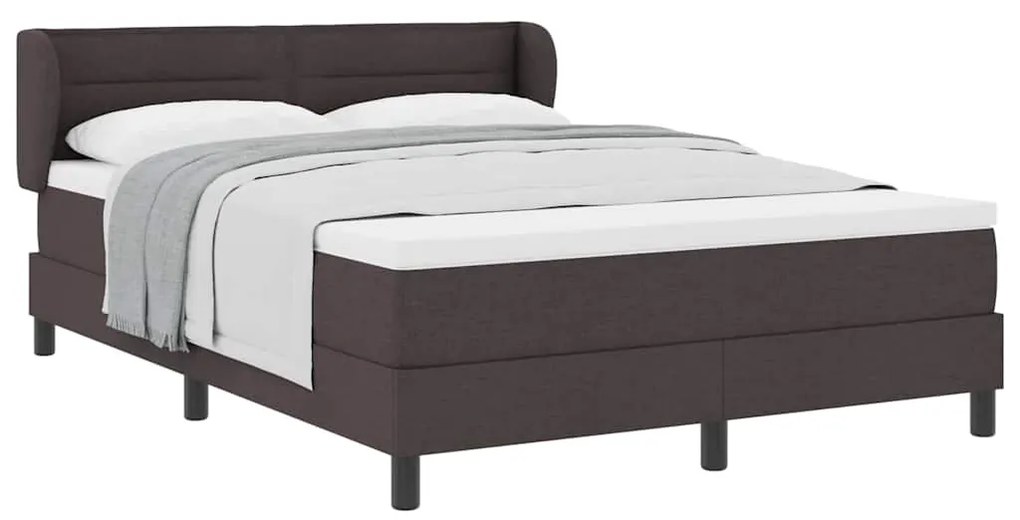 Cama Box com Estrado e Colchão Castanho 140x200 cm em Tecido