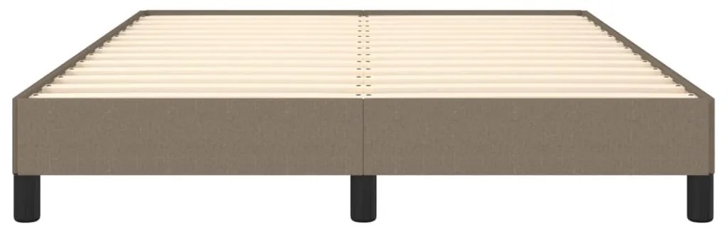 Cama sem colchão 140x190 cm tecido castanho-acinzentado