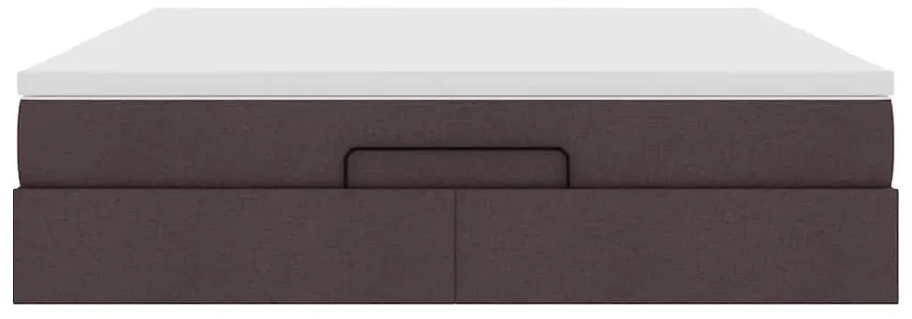 Estrutura de cama otomana com colchão 180x200cm castanho escuro