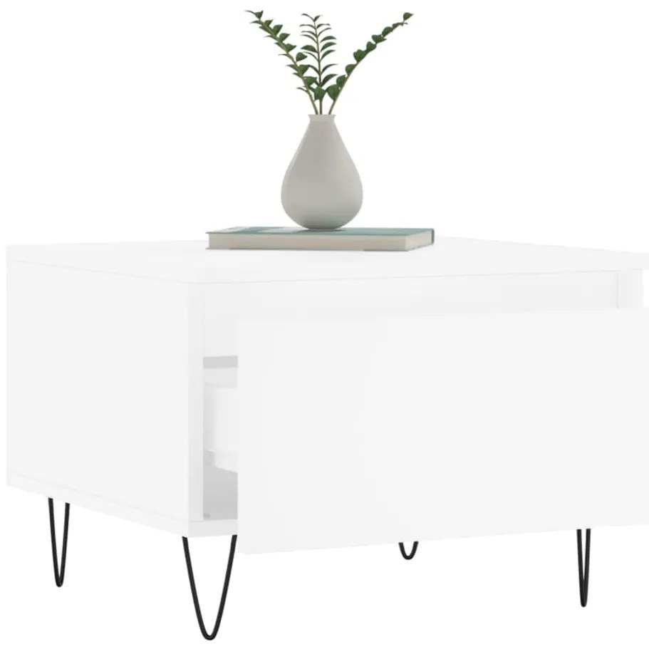 Mesas de centro 2 pcs 50x46x35 cm derivados de madeira branco