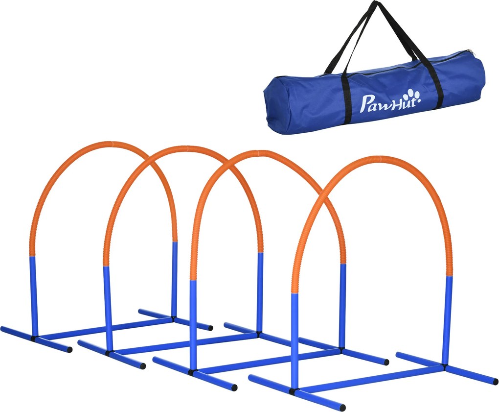 PawHut Kit de Agilidade para Cães Kit de Agilidade para Cães Bolsa de Transporte 88x64x95 cm Azul e Laranja | Aosom Portugal