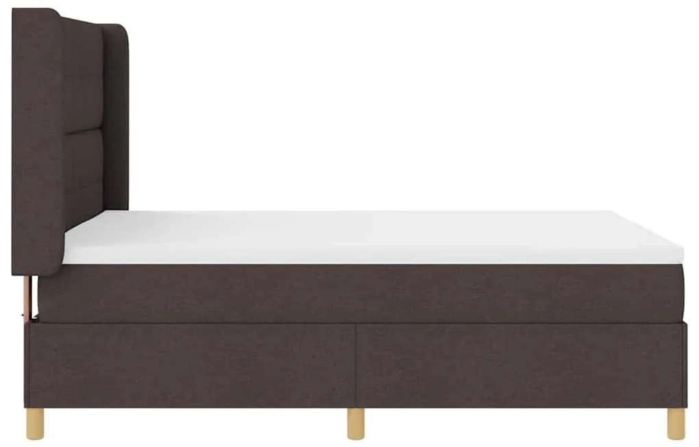 Cama com Colchão e LED vidaXL Castanho Escuro 140x200 cm Tecido