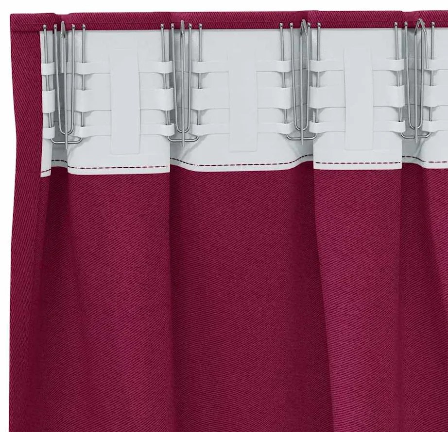 Cortinas 2 pcs Vinho Vermelho 260 x 140 cm Poliéster