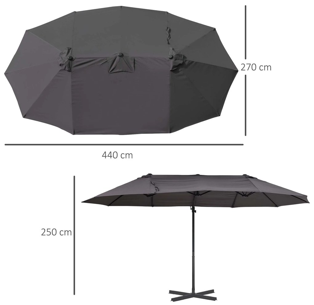 Chapéu de Sol Duplo Inclinável para Jardim Terraço Chapéu de Sol Excên