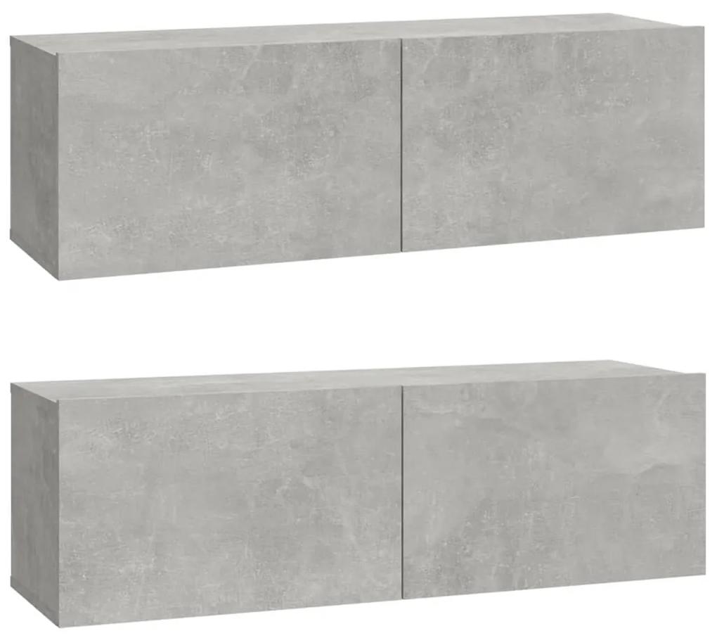 Conjunto móveis de TV 6 pcs madeira processada cinzento cimento