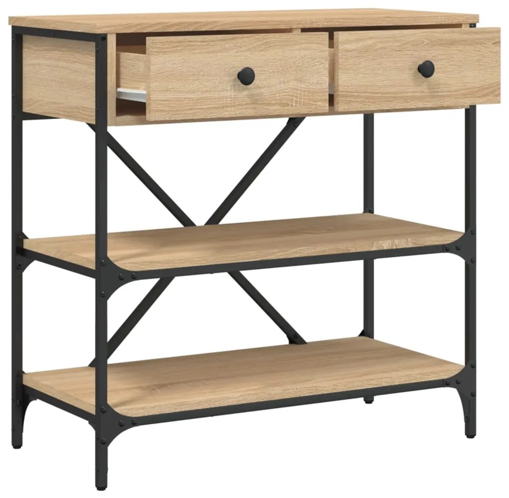 Mesa consola 75x34,5x75 cm derivados de madeira carvalho sonoma