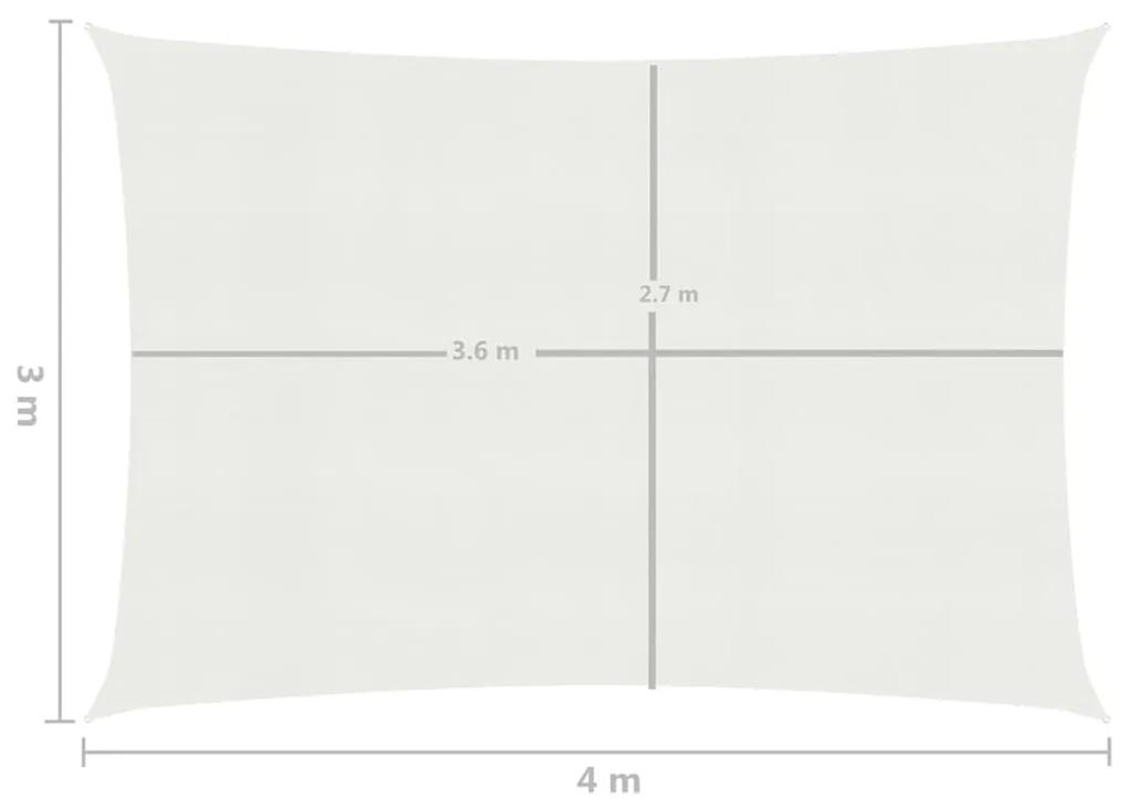 Para-sol estilo vela 160 g/m² 3x4 m PEAD branco